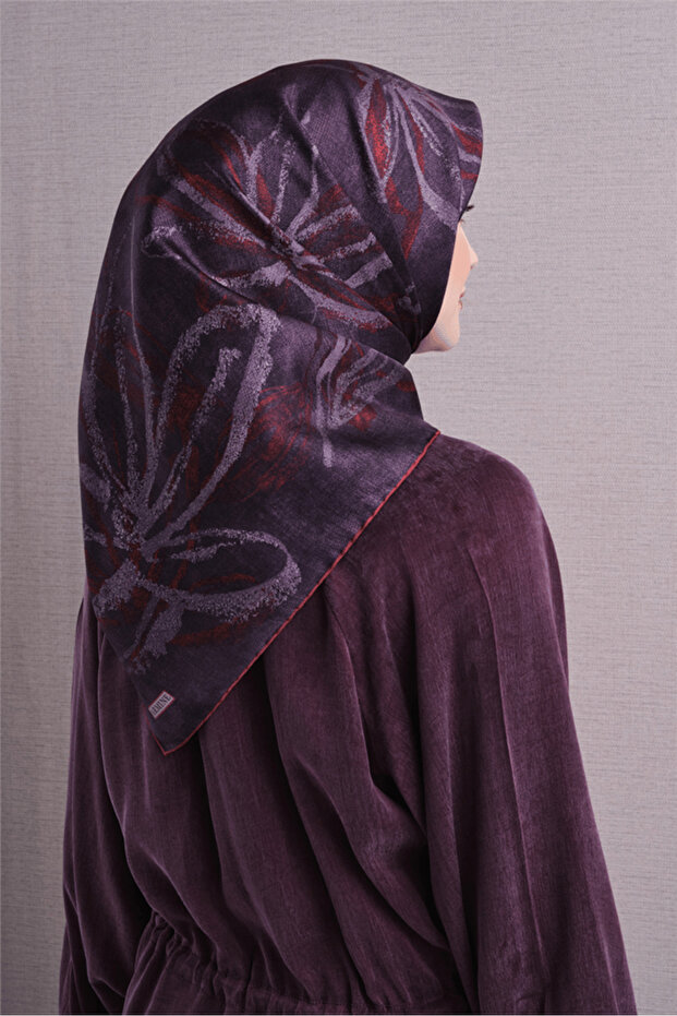 Twill Silk Scarf Plum