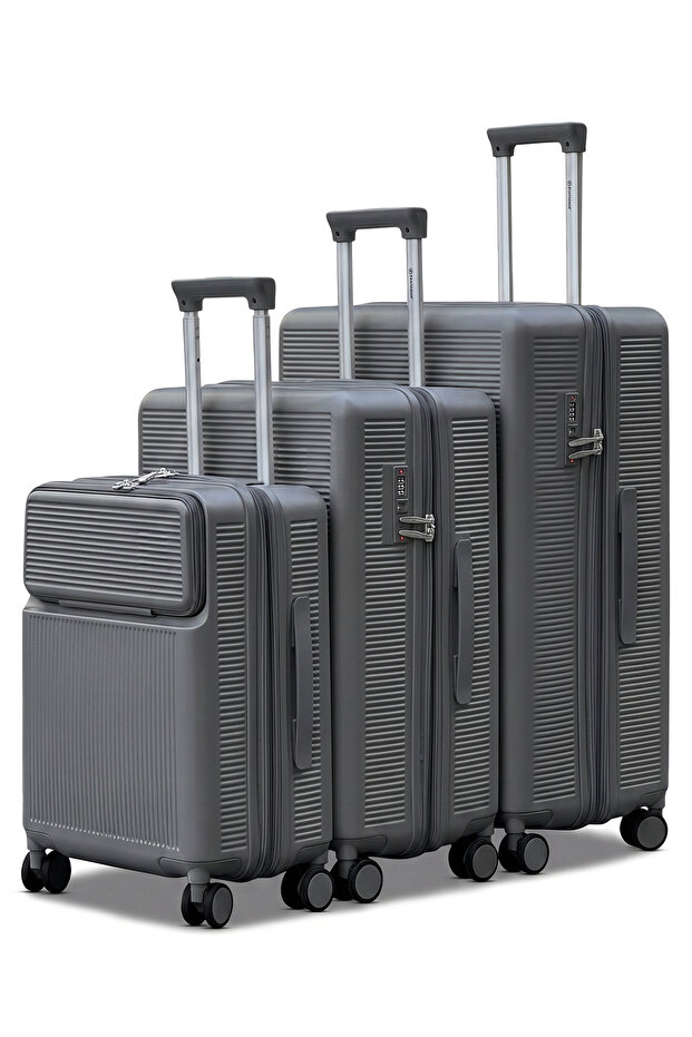 Monarch Expandable PC 3PCS Set (20/24/28 Inch) Luggage, Hard Shell, Lightweight, Combination Lock, Suitcase