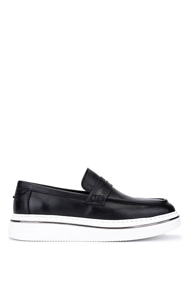 Men's Genuine Leather Black Loafer Shoes