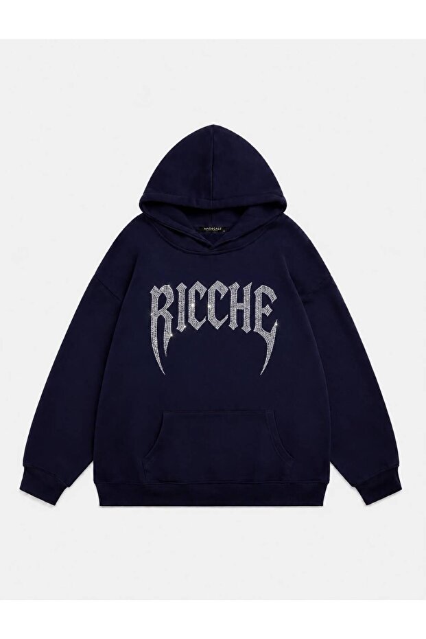 Women's Ricche Stone Printed Hooded Oversize Sweatshirt