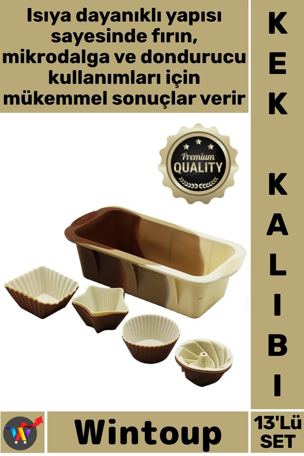 # Heat Resistant Non-Stick Kitchen Pastry Presentation Oven Silicone Muffin Baton Cake Mold Set of 13