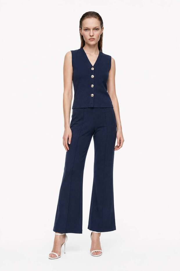 Çimalı Wide Leg Trousers and Vest Set