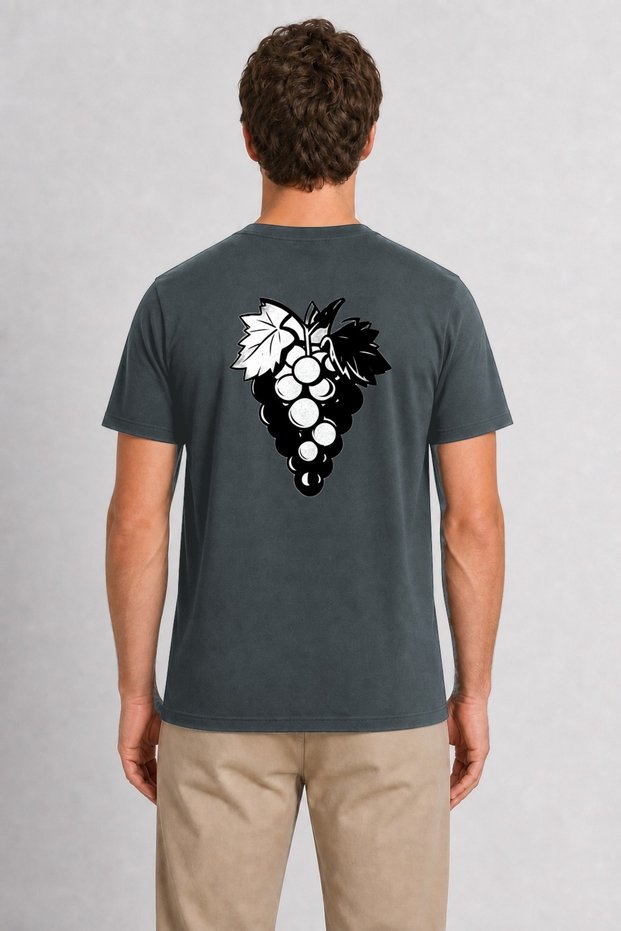 Modern Streetwear Grape Print T-Shirt - Smoked
