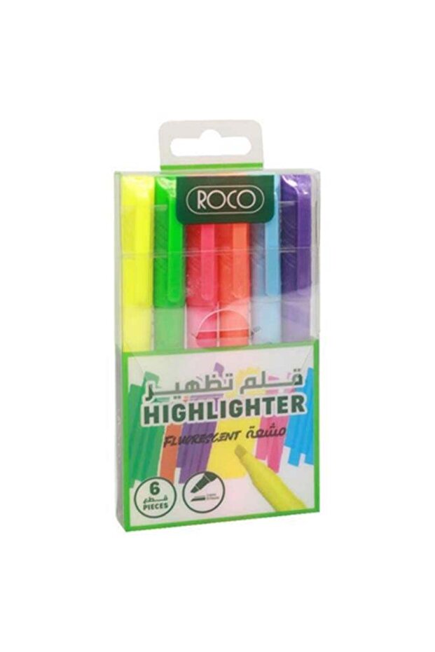 Highlighter slim pack of 6 assorted