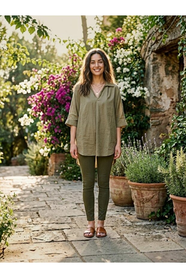 100% Cotton Voile Fabric Tunic Blouse