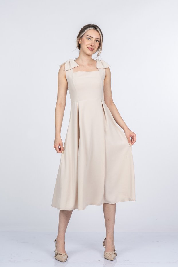 Women's Summer Stone Noemi Soft Fabric Shoulder Bow Dress 50407