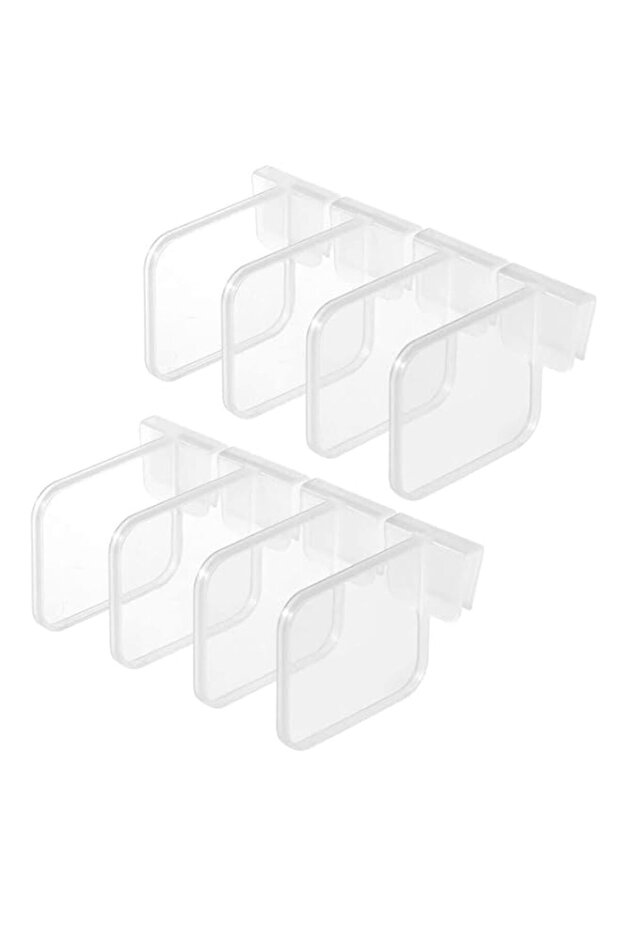Fridge Dividers, 8Pcs Plastic Refrigerator Dividers, Adjustable Snap-on Separator Fridge Space Allocators,Storage Box Pantry Grid Dividers for Home Kitchen Office Supplies (Clear)