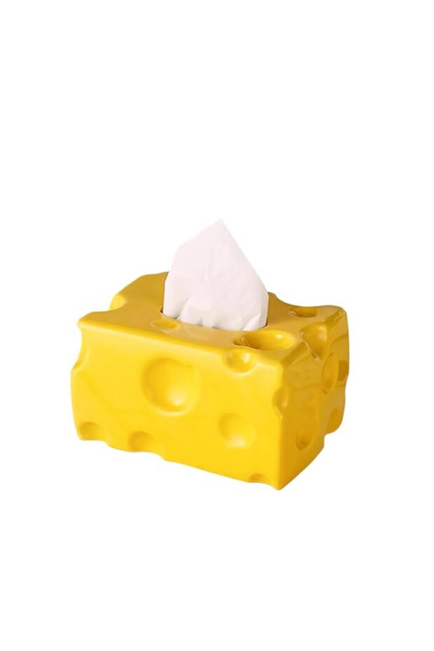 Tazweeq Tissue Box, Cream Ceramic Creative Paper Box, Living Room Decoration, Table Decoration Box Tissues