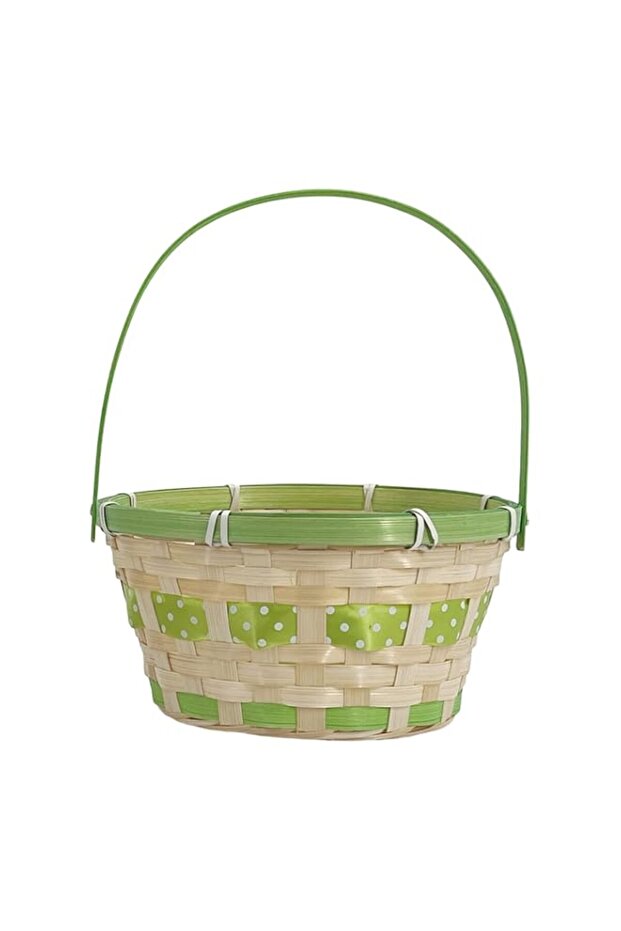 Large Green Easter Basket 20x20x26cm – Oversized Woven Basket for Big Egg Hunts & Gifts