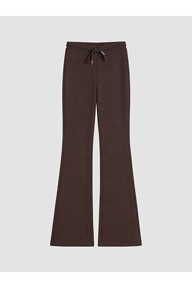Plum Elastic Waist Flared Women's Sweatpants