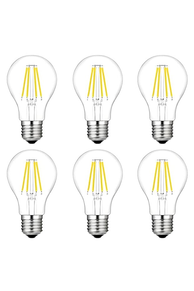 E27 Screw Bulbs 4W, 40W Equivalent, Cool White 6500K A60 LED Bulb, 400lm Edison Screw SES LED Light Bulb, Energy Saving E27 Bulbs for Lamp, Non-dimmable, Pack of 6