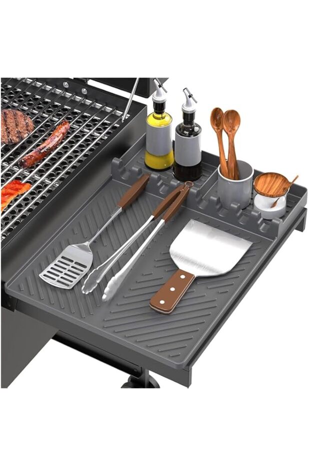 Silicone Grill Mat, 16x11.5 inches, Grey, Rectangular, for Outdoor Grill, Kitchen Counter, Dishwasher Safe