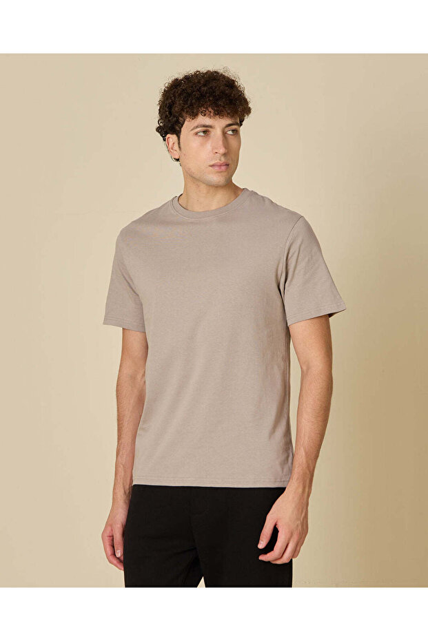 Men Grey Plain T-Shirt