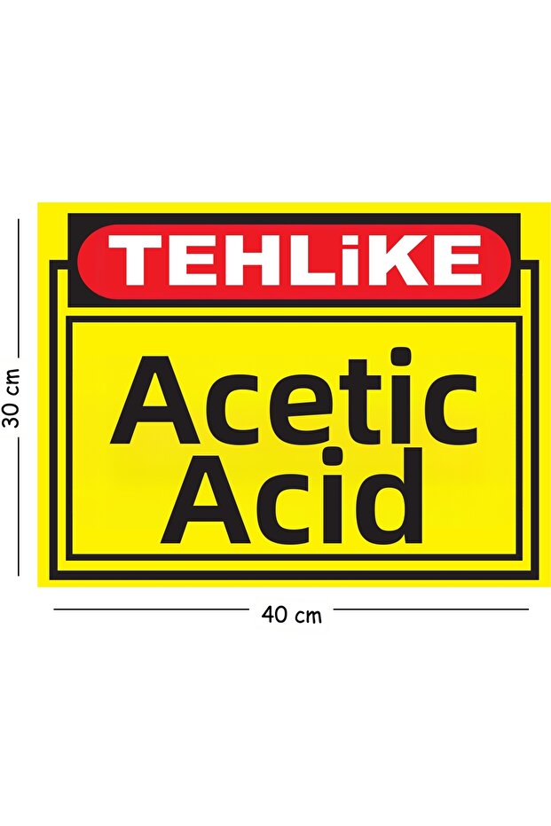Metal Danger Acetic Acid 30X40 cm A3 Warning Work Safety Sign