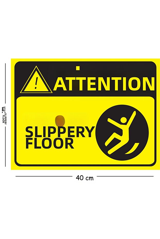 Metal Attention Slippery Floor 2 30X40 cm A3 Warning Work Safety Sign
