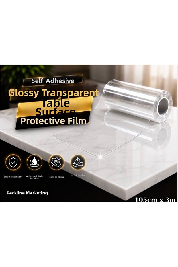 Self-Adhesive Transparent Table Surface Protection Film 105 cm X 3 Meters