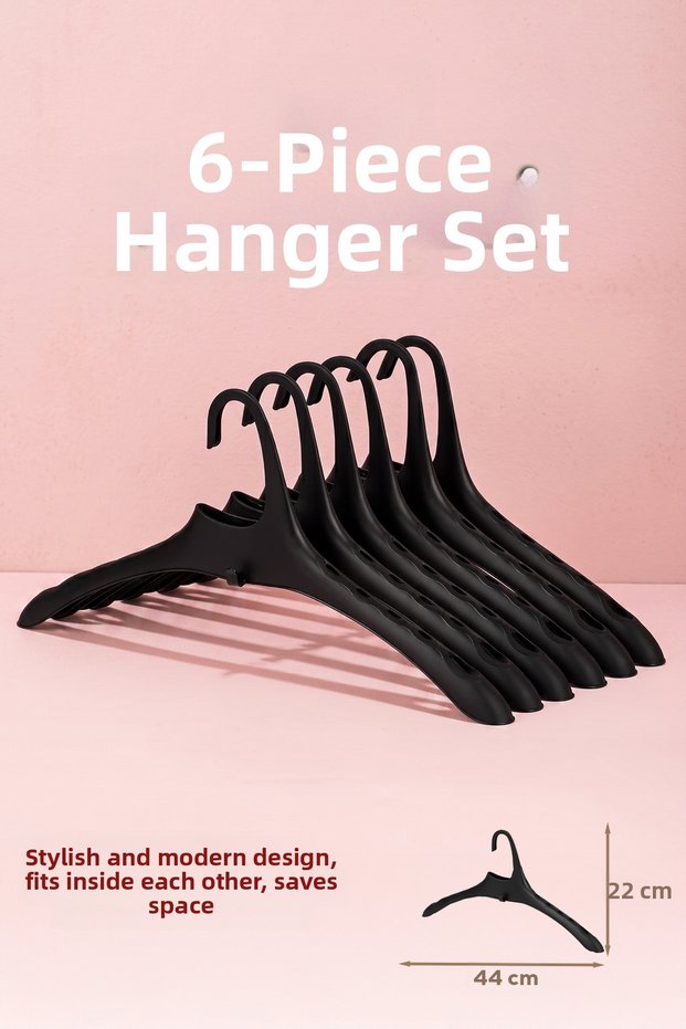 Harmoni 6 Pieces Closet Organizer Interlocking Hanger T-Shirt Shirt Clothes Hanger Black