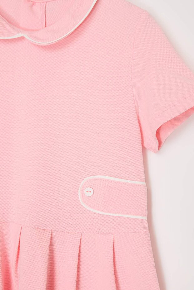 Pembe Kısa / Mini Düz Örme Elbise TKDSS26EL00003 - 4