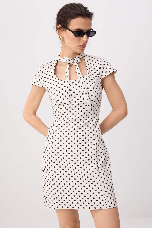 Çok Renkli Düz Kısa / Mini Dokuma Elbise TWOSS26EL00702 - 2