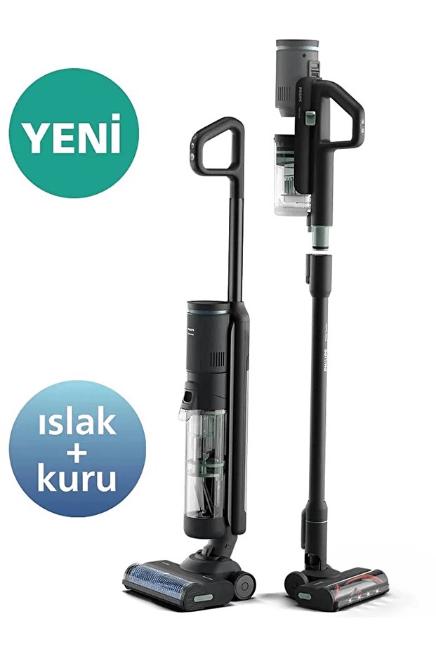 Philips 7000 Serisi AquaTrio Islak&Kuru Kablosuz Dikey Süpürge, AquaSpin Başlık, PowerCyclone Aqua,XW7263/11