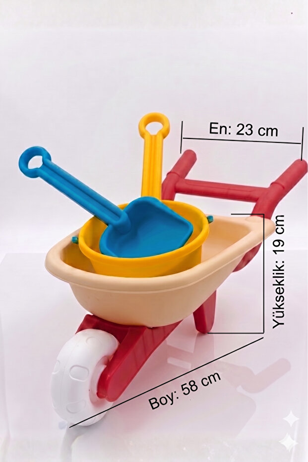 SHOP AND JOY Oyuncak El Arabası ve Kova Seti - Kürek, Tırmık ve Aksesuarlı Plaj Bahçe Oyun Seti