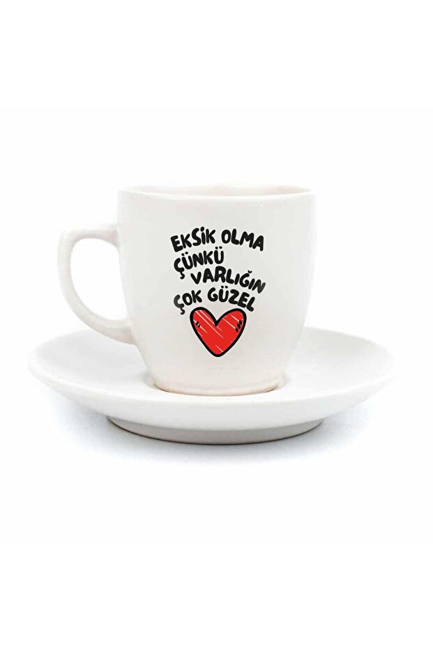 Don't Miss Because Presence Is So Beautiful Cream Turkish Coffee Cup - Gift Ceramic Turkish Coffee Cup
