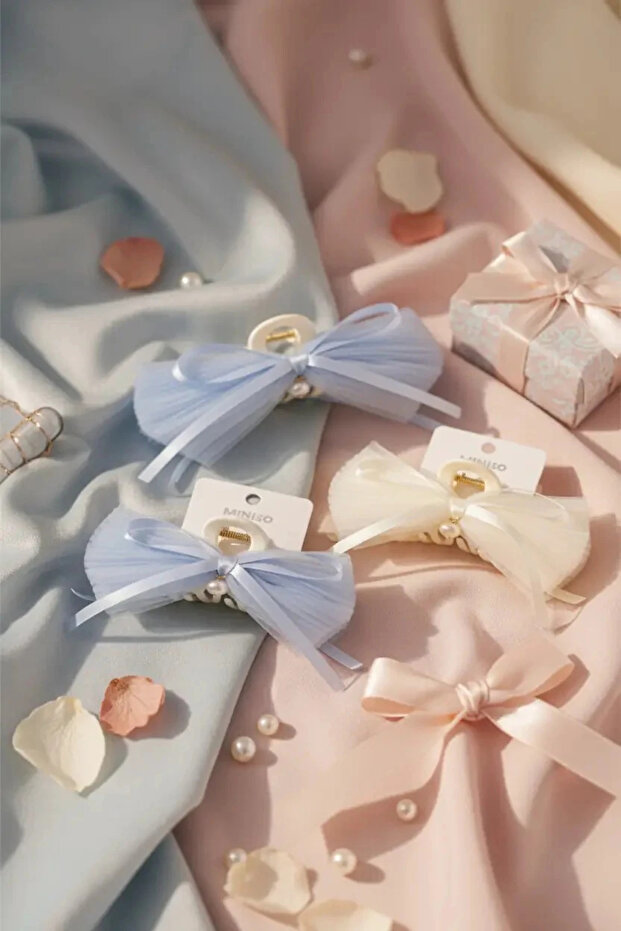 Licensed Sky Blue Series Beaded Hair Clip Elegant Design Blue 16 cm