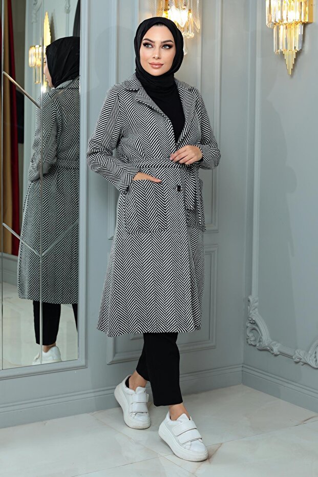 Pocketed Kachet Coat Black 19163