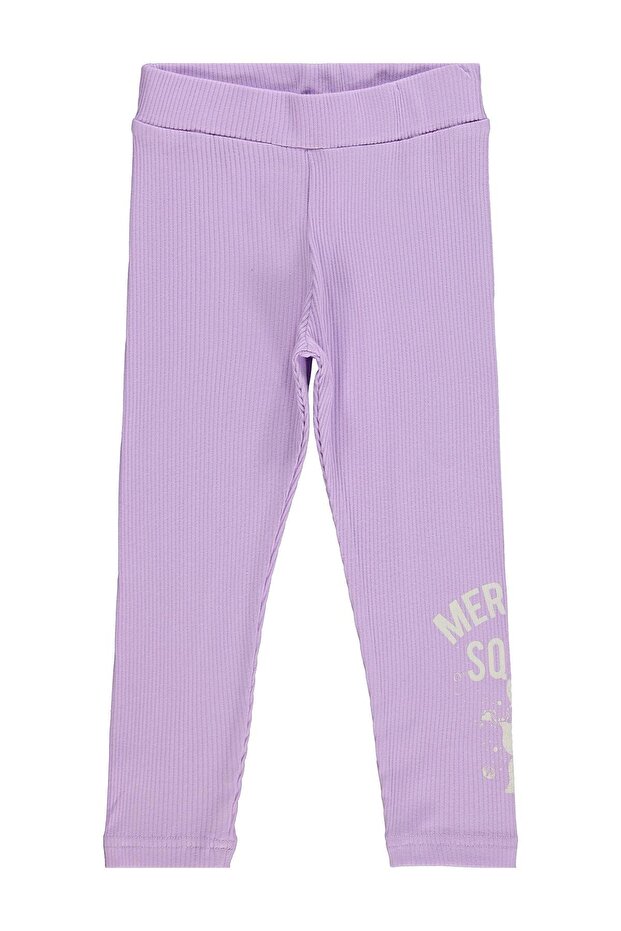 Mermaid Printed Leggings for 2-5 Years - Lilac