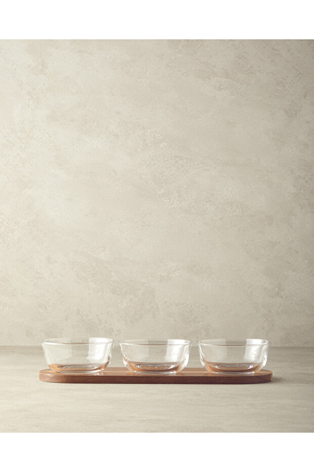 Orient Akasya 3 Piece Presentation Bowl Dark Brown
