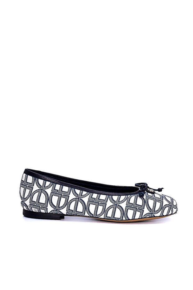 Alissa navy blue textile women's flats