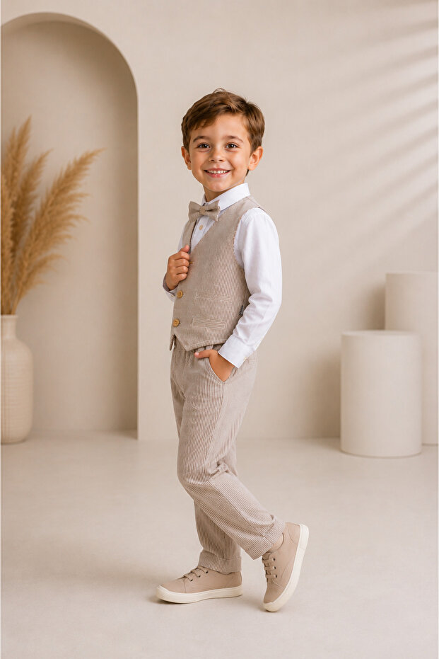 Baby Boy & Child Striped Vest Set Suit for Special Occasions Birthday Party