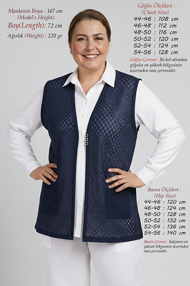Women's Plus Size Openwork Hollowed Out Knitted Fabric Vest - Lightweight and Breathable Summer Mom Vest