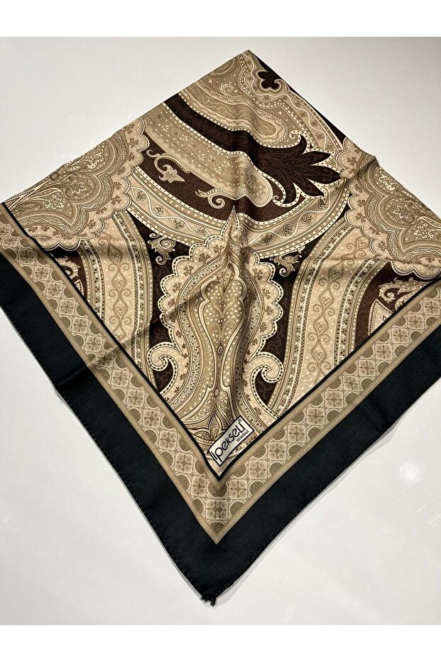 Sewed Cotton Scarf with Pattern - 2