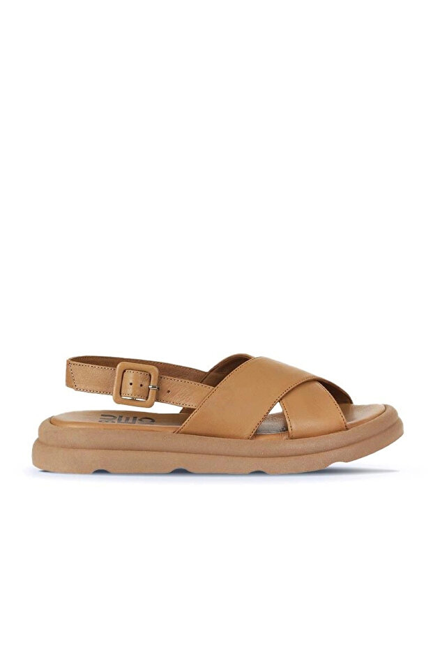 Tan Tan Leather Women's Sandals 01Wy9403