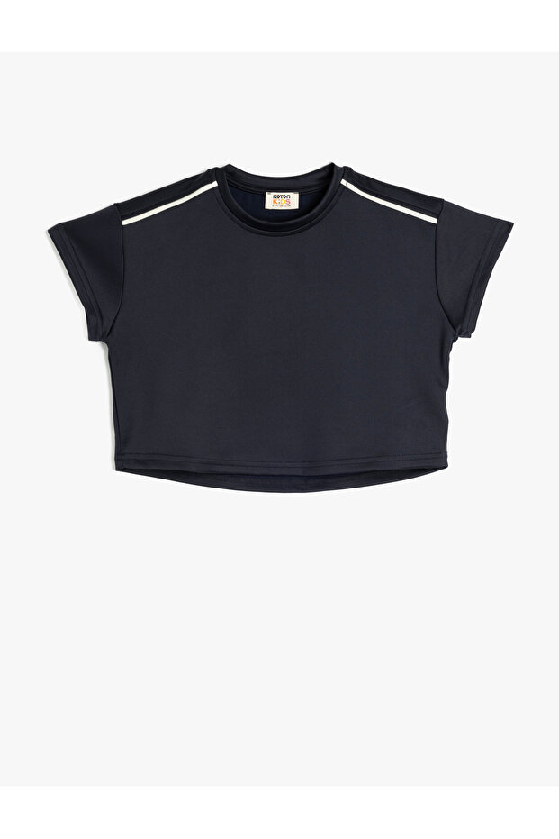 Crew Neck Short Sleeve Viscose Blended T-Shirt