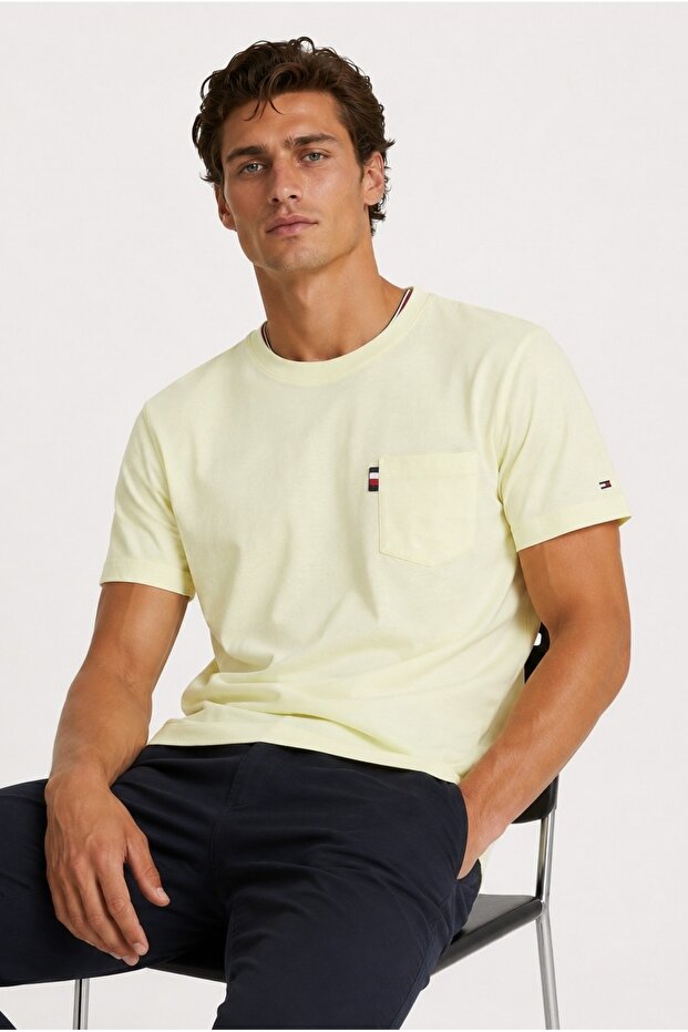 Organic Cotton Pocket Flag Logo Tshirt
