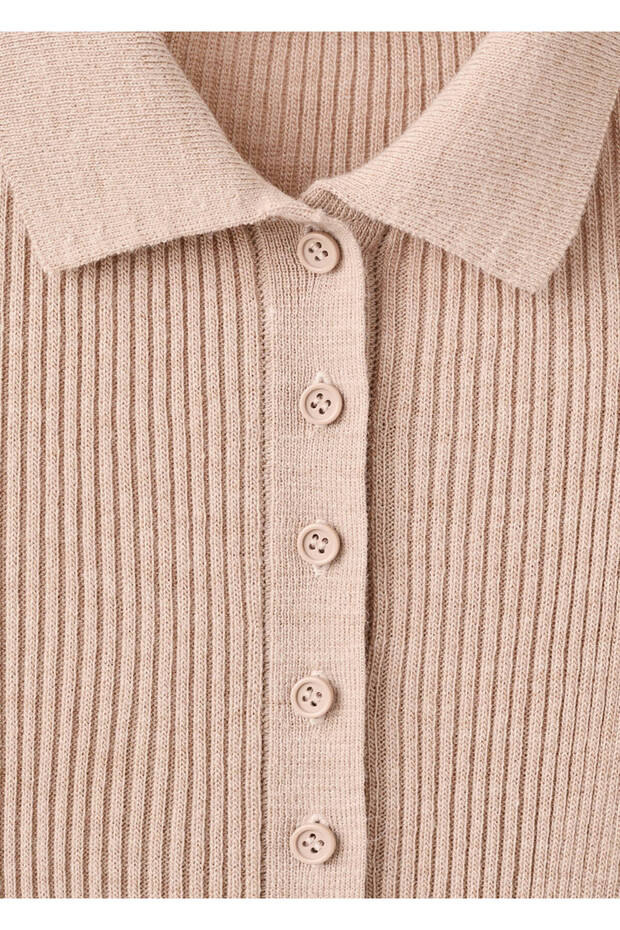 Gerippter Strickoverall mit Polokragen - 7