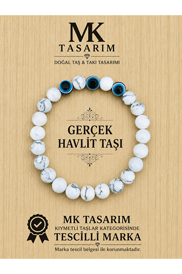 Real howlite stone bracelet mk.300.8