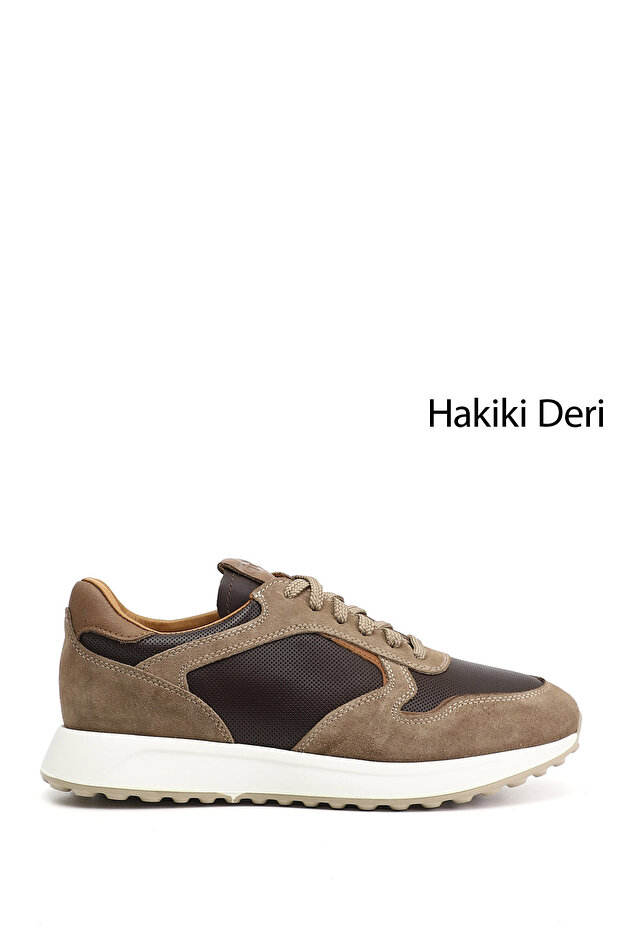 Men's Sand Suede Lace-Up Genuine Leather Sneaker