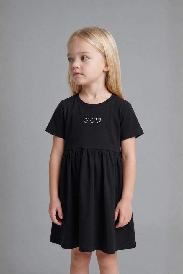 100% Cotton Patterned Dress Baby Girl H2173A526Sm