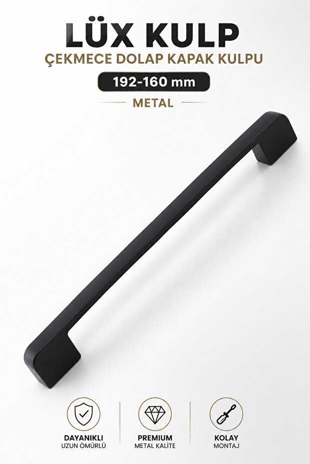 Metal Handle 192 mm -19.2 cm Furniture Drawer Kitchen Cabinet Wardrobe Handles Handle Handle Black