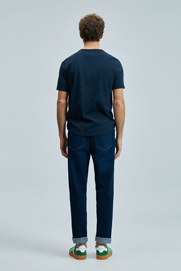 Мъжка тениска Junya Basic, тъмносиня - 6