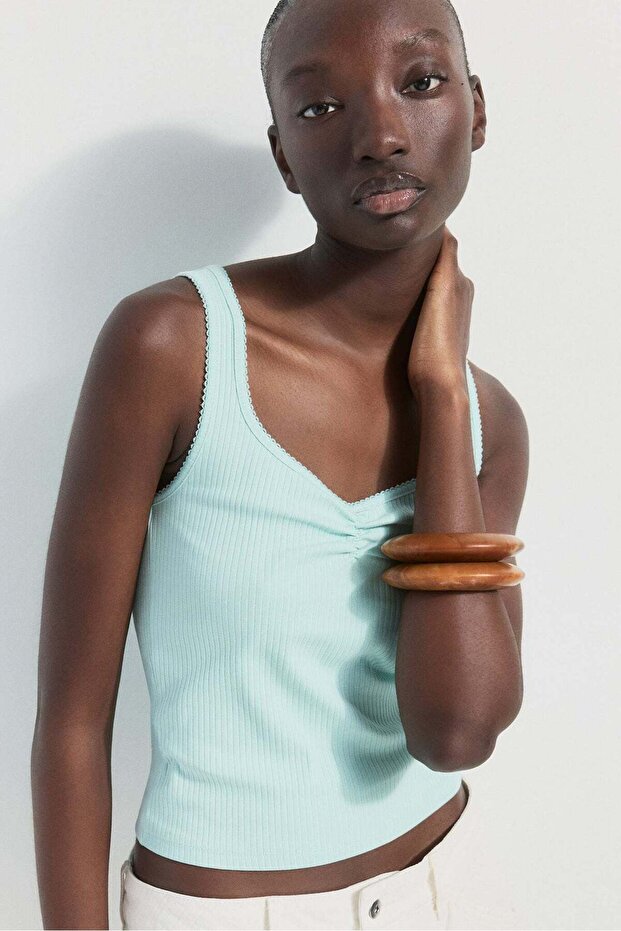 Ribbed cotton vest top