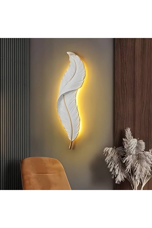 مصباح حائط مودرن داخلي LED على شكل ريشة 3 اضاءات