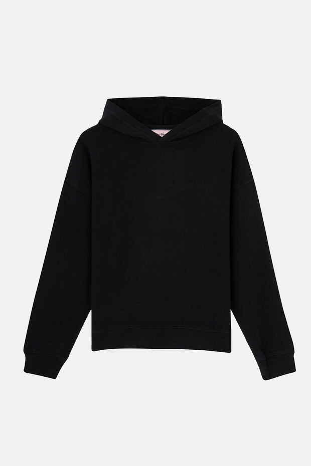 Basic Super Soft Hoodie - Siyah - 1