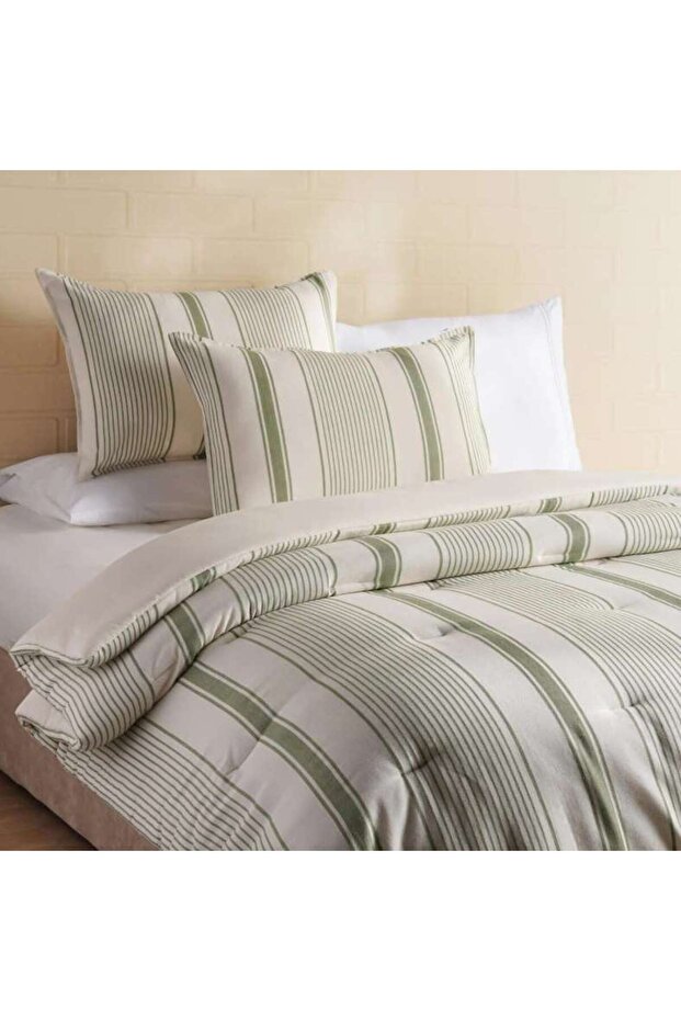 Woven Dreams Lane 3-piece Queen Comforter Set 200x240cm - Sage