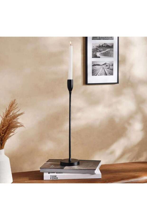 Hina Metal Taper Candle Holder 10x10x46cm - Black