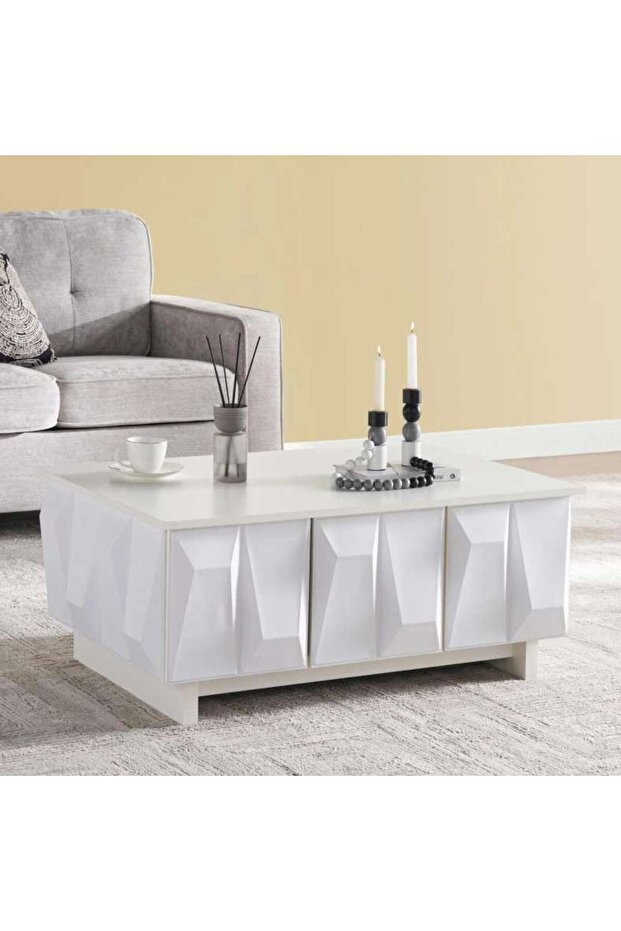 Abiyat Coffee Table With Storage - White