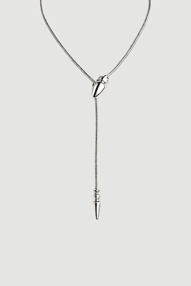 Adjustable Snake Chain Necklace - Silver - 2
